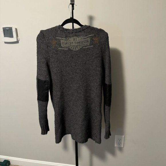 Grey Harley Davidson Sweater with Zipper Detail - Size Large - Picture 7 of 8